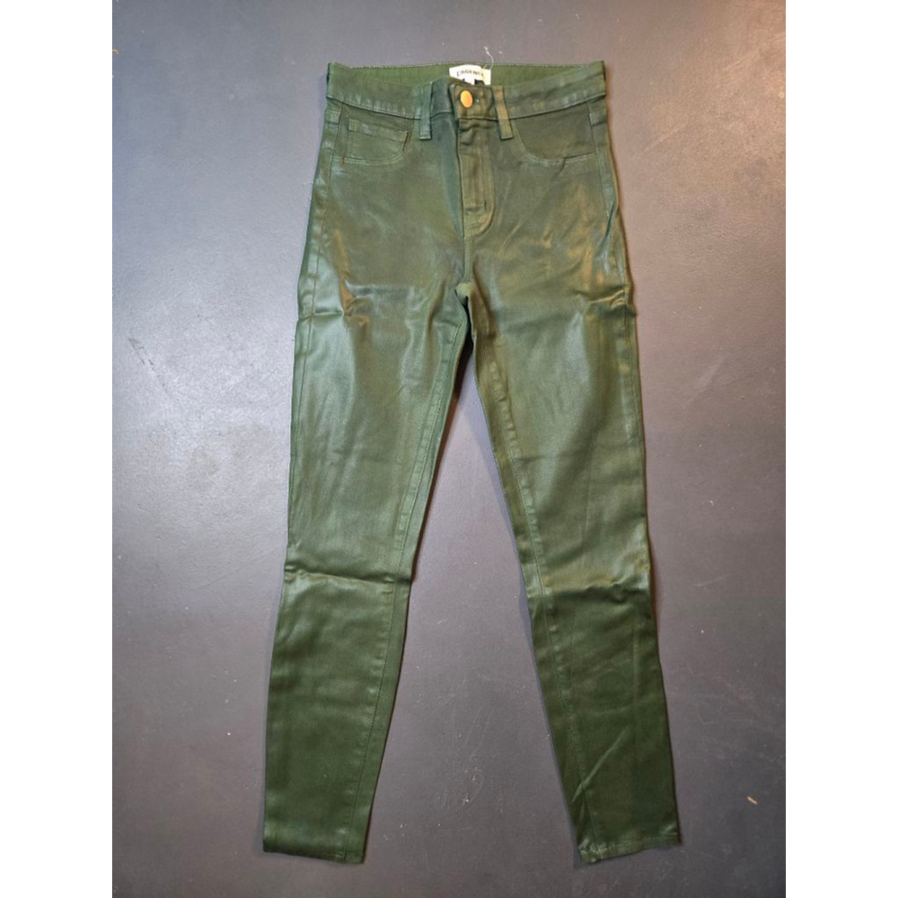 Women's L'AGENCE Green Coated Skinny Jeans Size 25